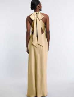 Store Wide Halter Dress With Satin Lace Women Night