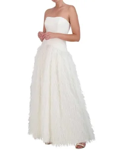 Hot Wide Princess Cut Dress With Plumas Women Night