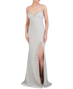Cheap Wide Satin Dress With Fitness Women Night