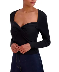 Online Wide Sleeve Drapeed Effect Blouse Women Tops