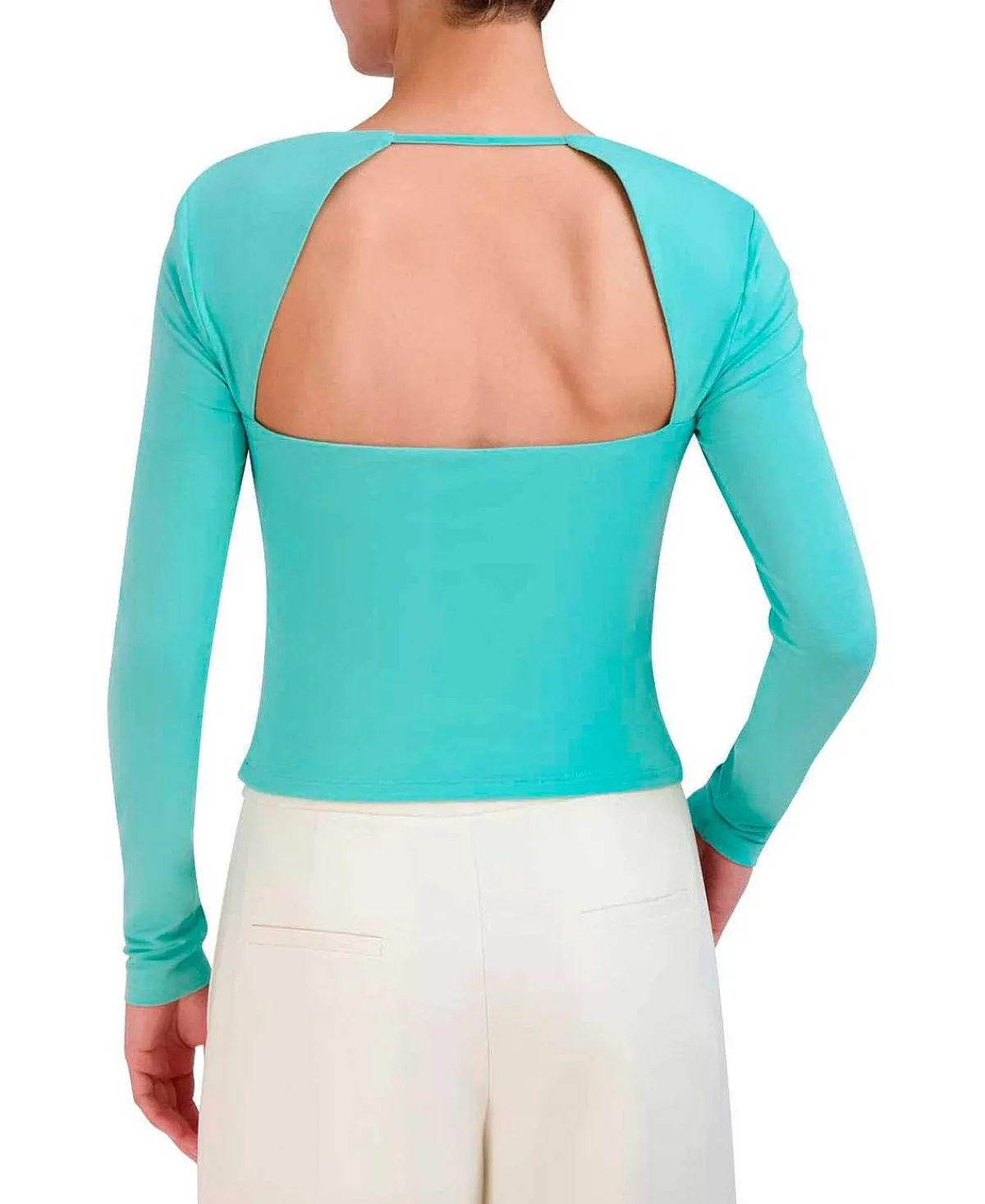 Cheap Wide Sleeve Drapeed Effect Blouse Women Tops