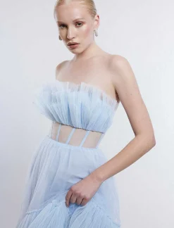 New Wide Tul Dress With Volantes Women Night