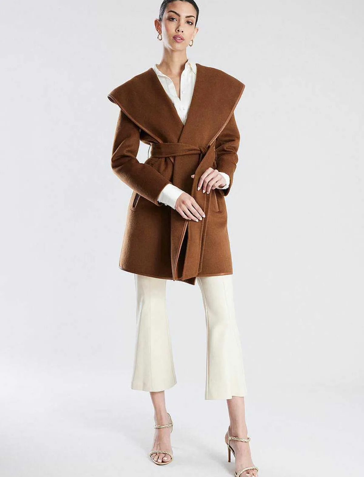 Best Wrapping Wool Shelter With Capucha And Violet Lazo Women Outerwear
