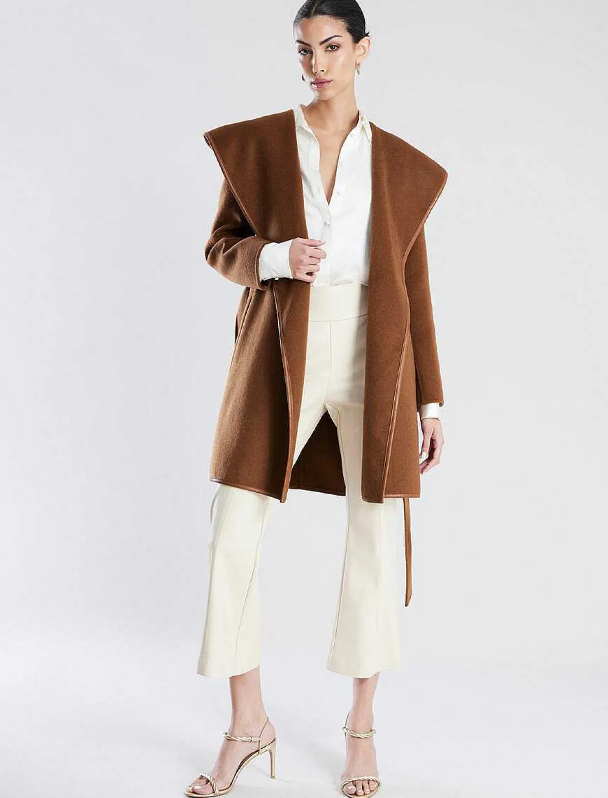 Best Wrapping Wool Shelter With Capucha And Violet Lazo Women Outerwear